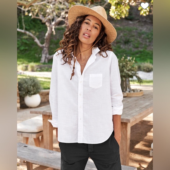 Frank & Eileen Classic White Linen Button-Up Shirt - Picture 3 of 11